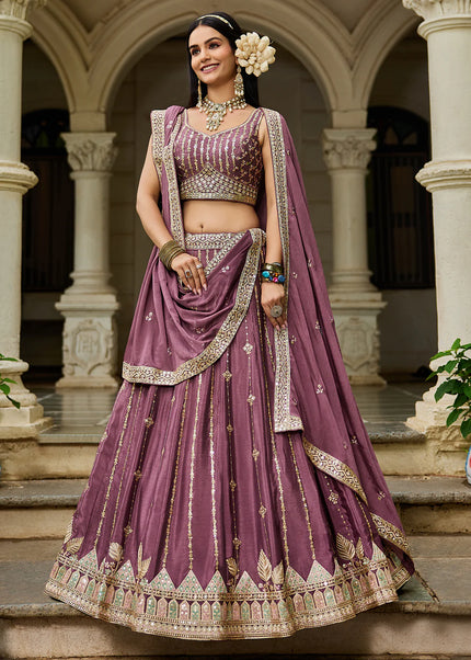 Pink Embroidered Lehenga Choli
