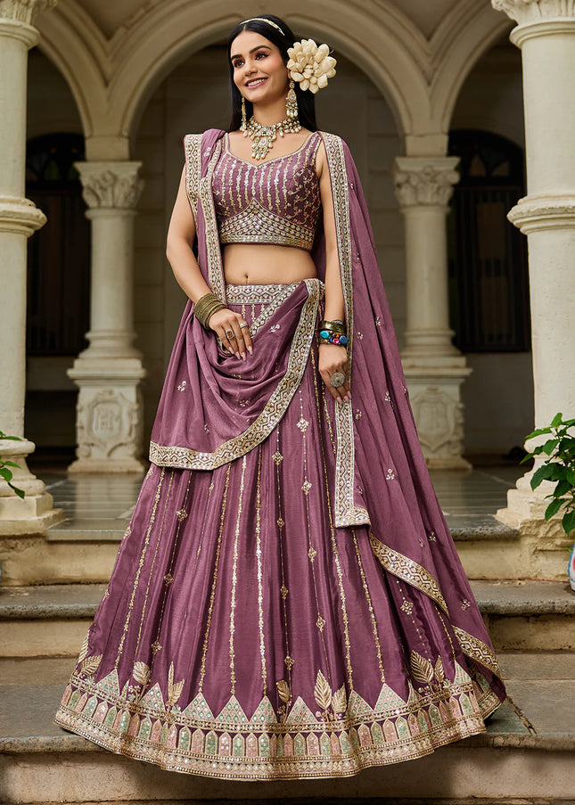 Pink Embroidered Lehenga Choli