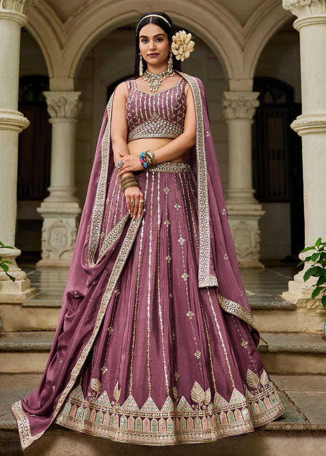 Pink Embroidered Lehenga Choli