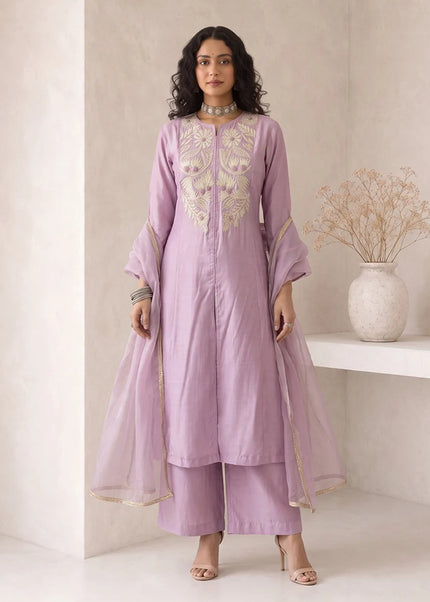 Roman Silk Embroidered Palazzo Suit Series