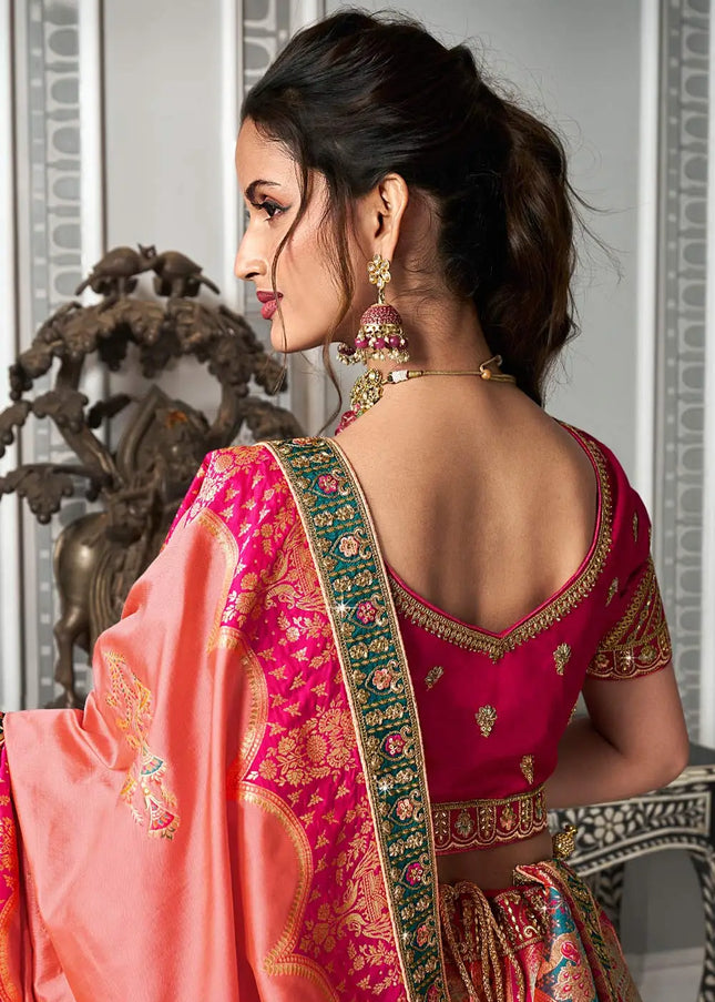 Pink Multicolor Embroidered Lehenga Choli