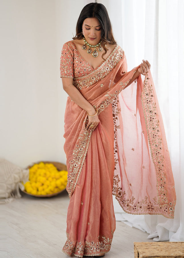 Sequins Embroidered Saree