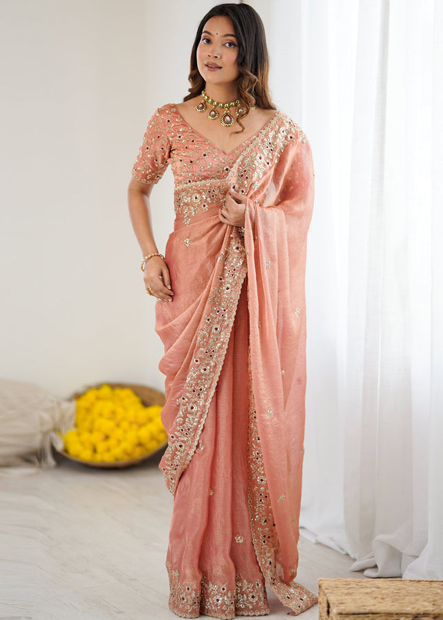 Sequins Embroidered Saree