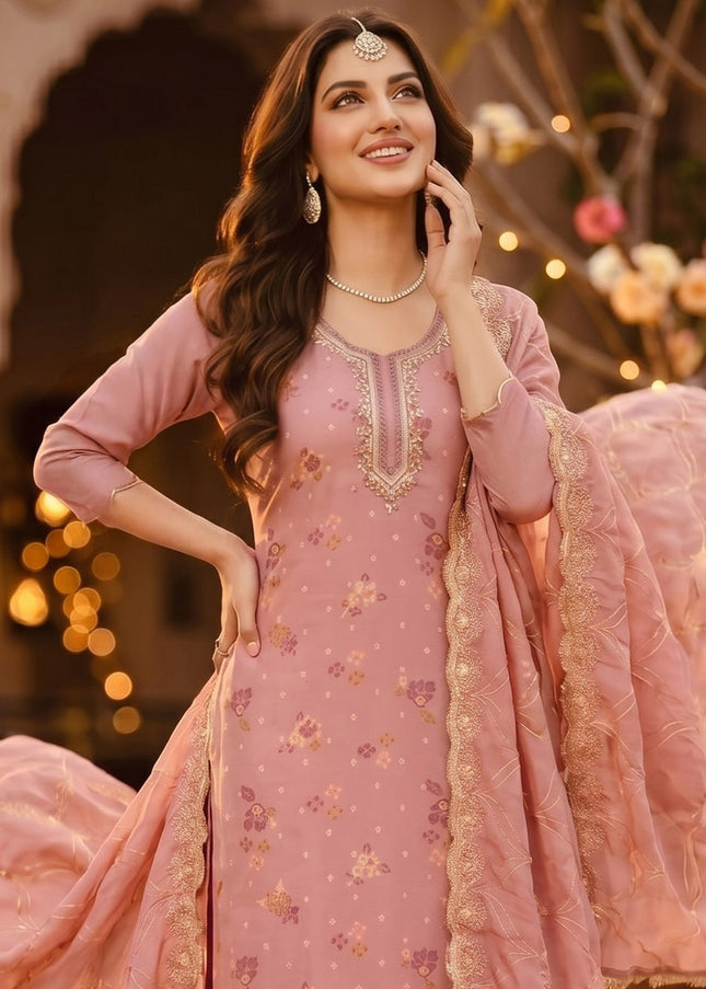 Cotton Printed and Embroidered Pant Style Suit Series
