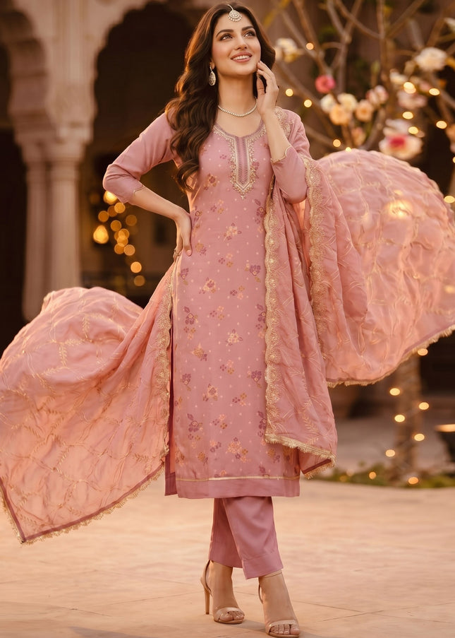 Cotton Printed and Embroidered Pant Style Suit Series