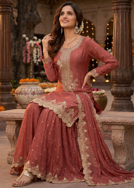 Silk Embroidered Gharara Suit Series