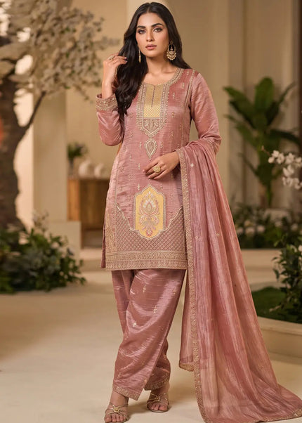 Silk Embroidered Pant Style Suit Series