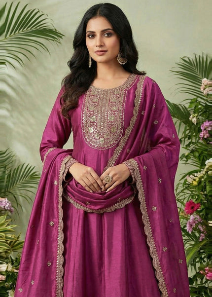 Golden Embroidered Sharara Suit