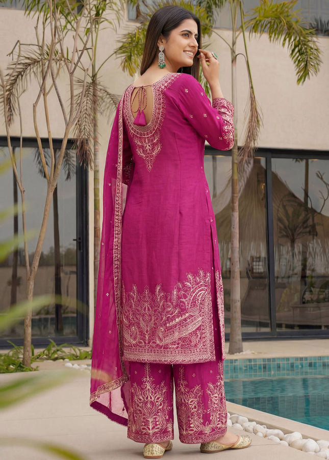 Sequins Embroidered Sharara Suit