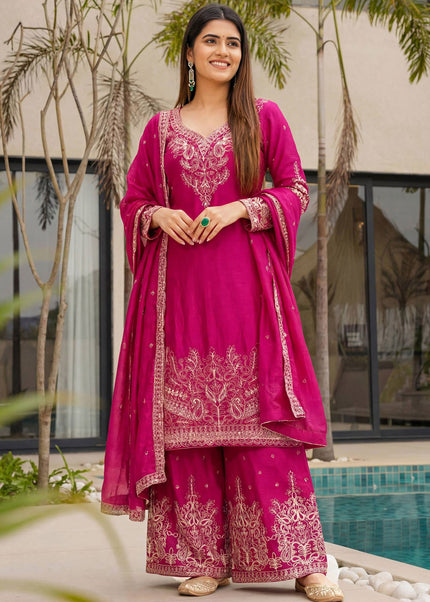 Sequins Embroidered Sharara Suit