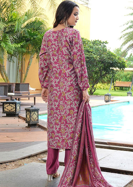 Printed and Embroidered Pant Style Suit