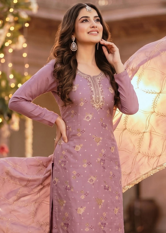 Cotton Printed and Embroidered Pant Style Suit Series