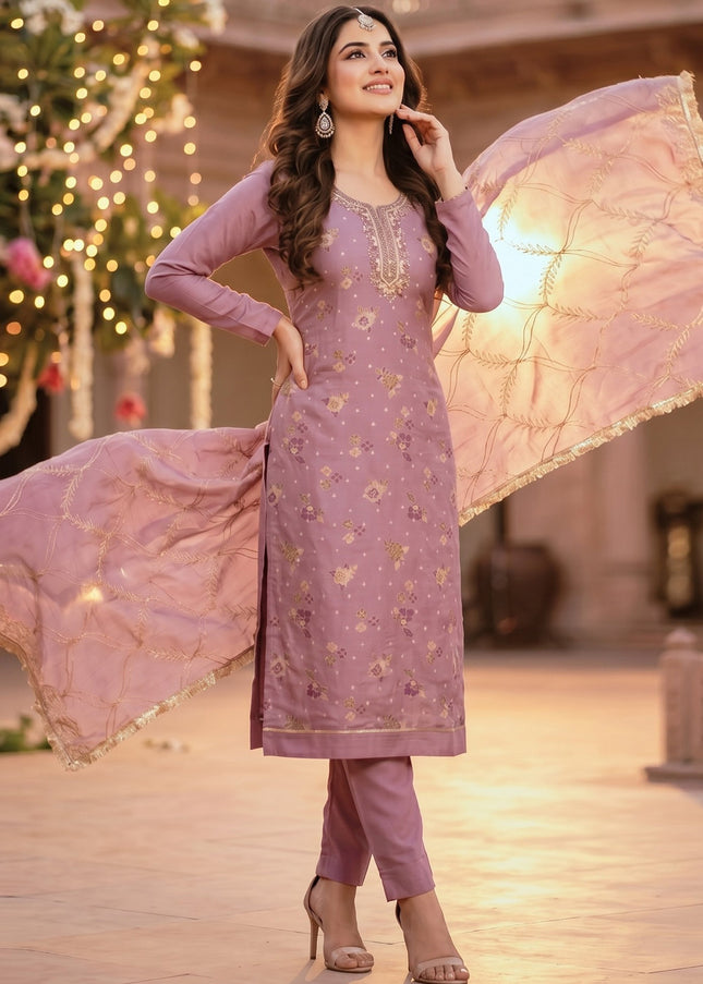 Cotton Printed and Embroidered Pant Style Suit Series