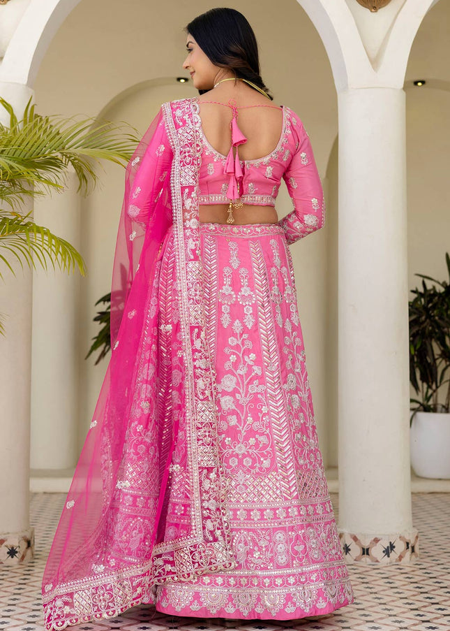 Pink Embroidered Lehenga choli
