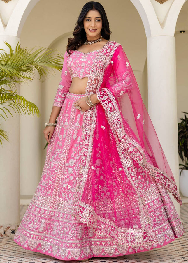 Pink Embroidered Lehenga choli