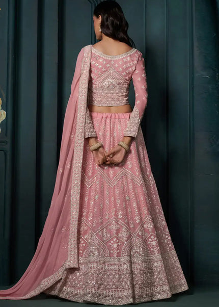 Pink Embroidered Lehenga Choli