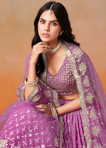 Pink Embroidered Lehenga Choli