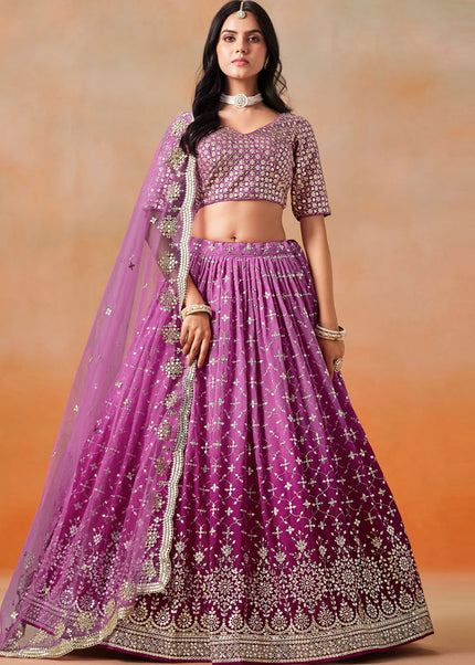 Pink Embroidered Lehenga Choli
