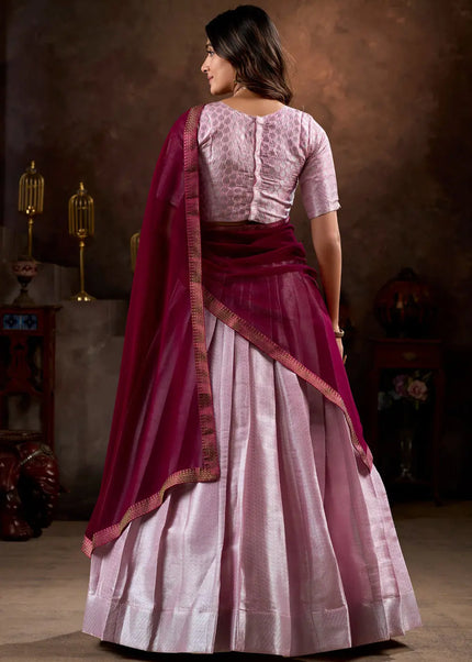 Pink Embroidered Lehenga Choli