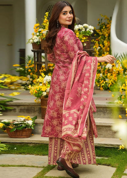 Pink Printed Palazzo Suit