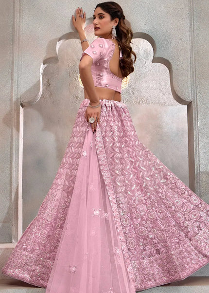 Pink Embroidered Lehenga Choli