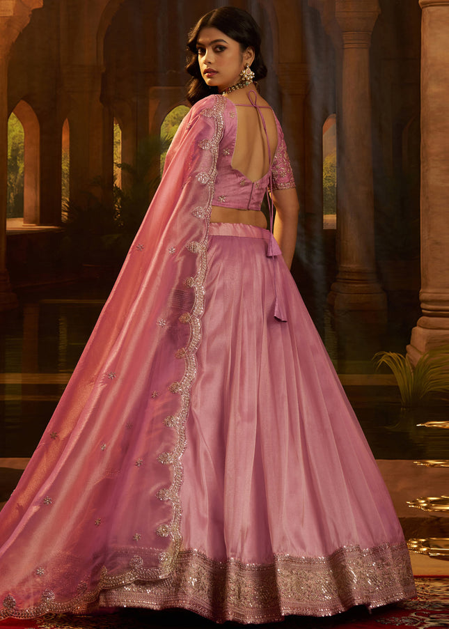 Pink Embroidered Lehenga Choli