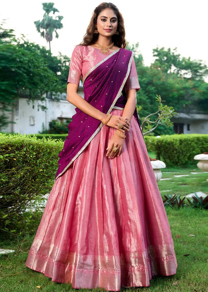 Pink Embroidered Lehenga Choli