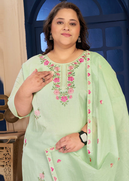 Green Embroidered Pant Style Suit