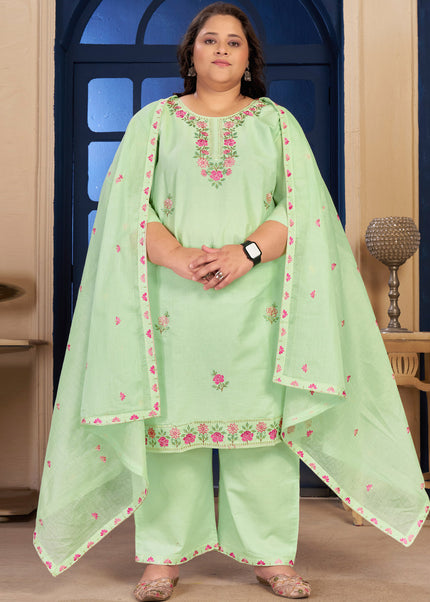 Green Embroidered Pant Style Suit