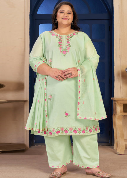 Green Embroidered Pant Style Suit