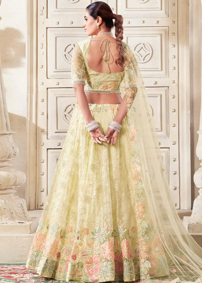 Green Embroidered Lehenga Choli