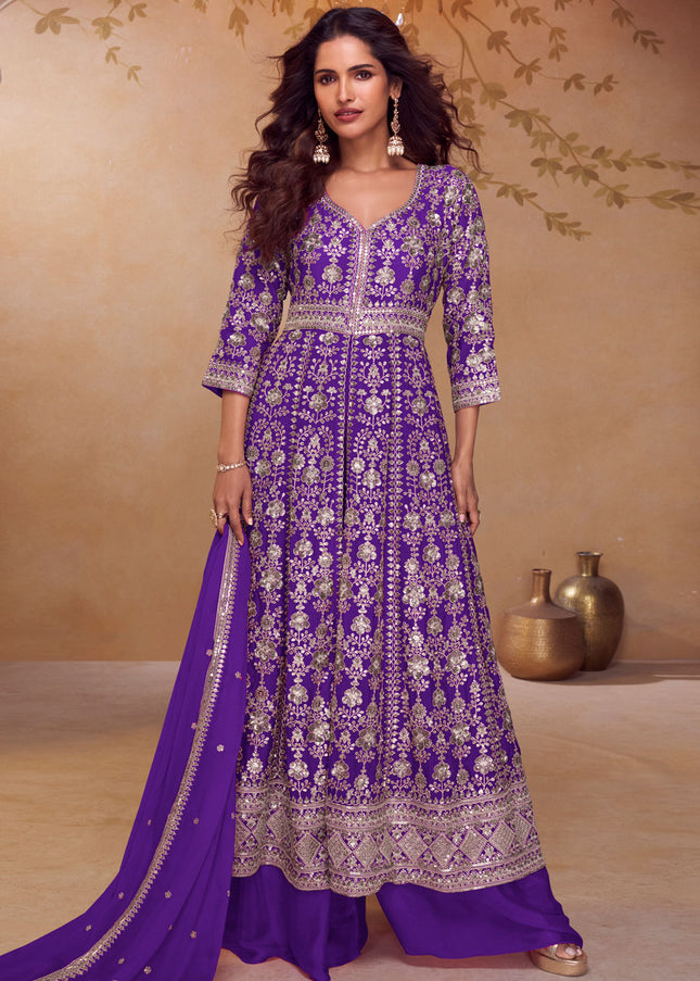 Chinnon Embroidered Sharara Suit Series
