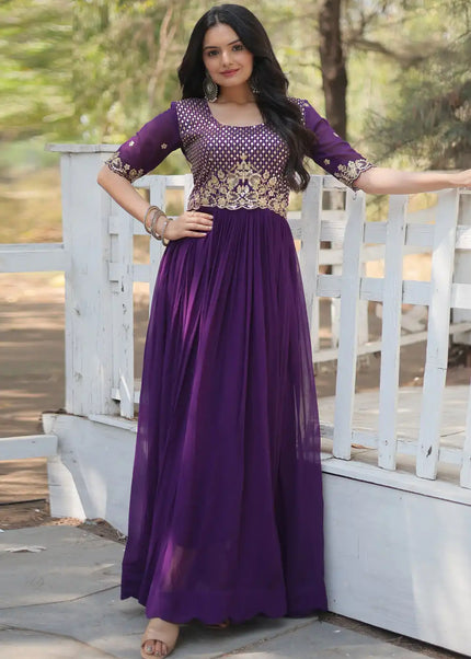 Purple anarkali gown online