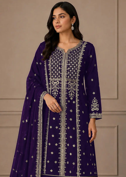 Georgette Embroidered Sharara Suit Series