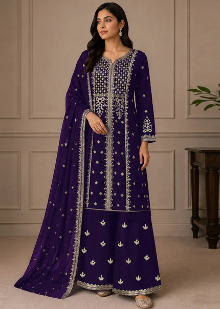 Georgette Embroidered Sharara Suit Series