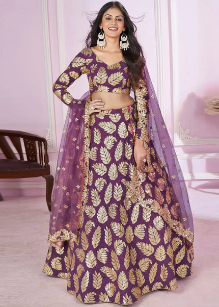 Purple Embroidered Lehenga Choli