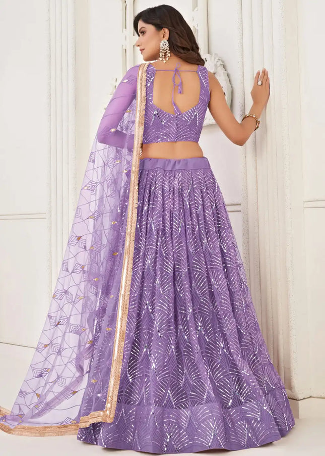 Purple Embroidered Lehenga Choli