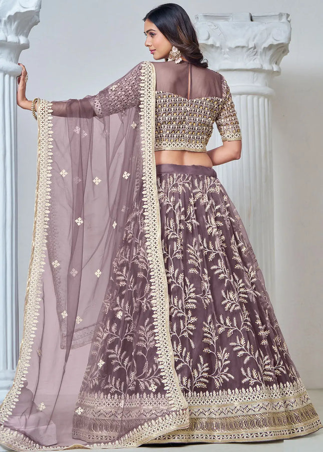 Purple Embroidered Lehenga Choli