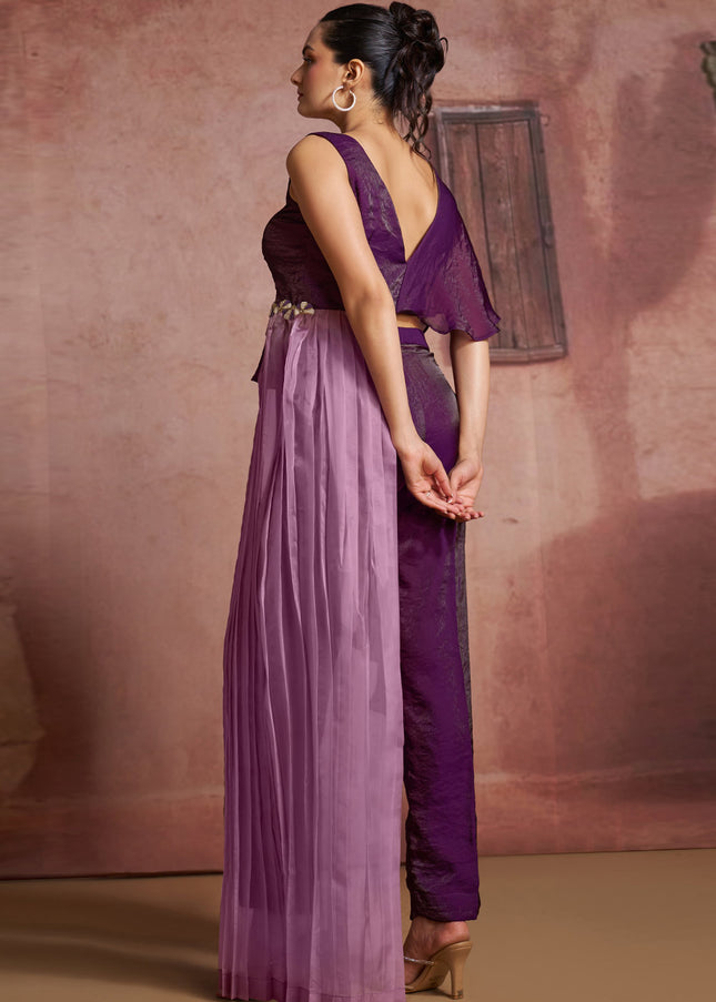 Purple Embroidered Co-Ord Set