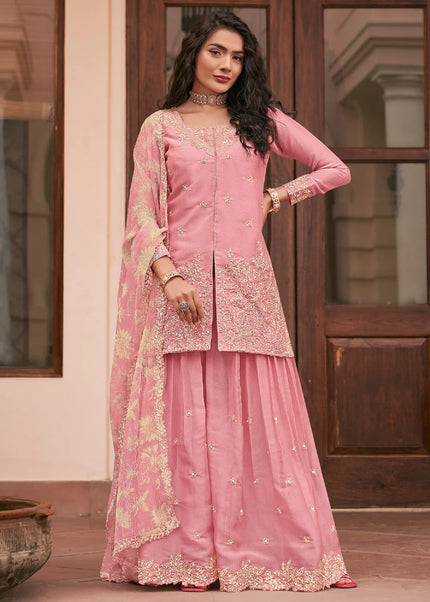 Silk Printed and Embroidered Sharara Suit Series