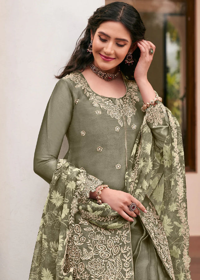 Silk Printed and Embroidered Sharara Suit Series