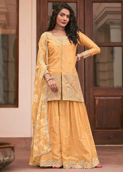Silk Printed and Embroidered Sharara Suit Series