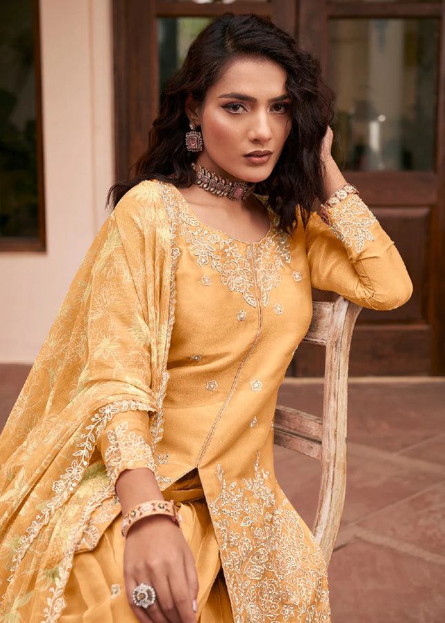 Silk Printed and Embroidered Sharara Suit Series