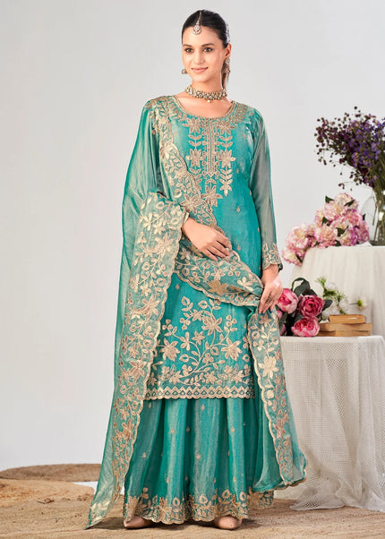 Silk Embroidered Sharara Suit Series