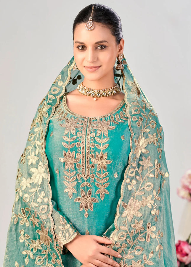Silk Embroidered Sharara Suit Series