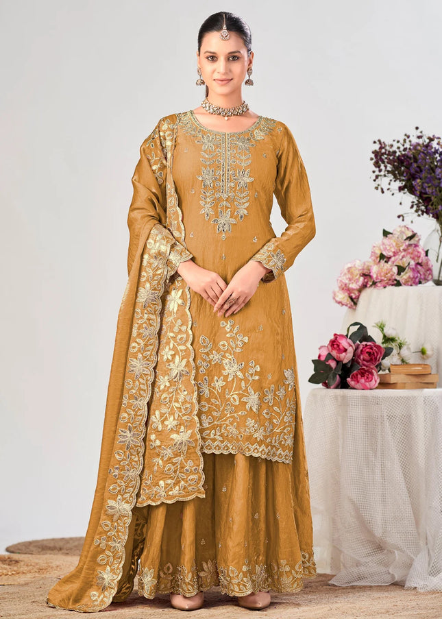 Silk Embroidered Sharara Suit Series