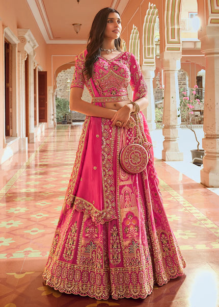 Pink Embroidered Lehenga Choli