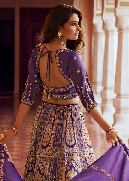 Purple Embroidered Lehenga Choli