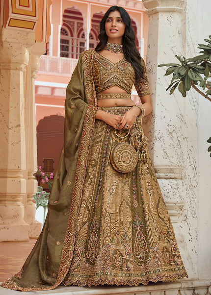 Green Embroidered Lehenga Choli