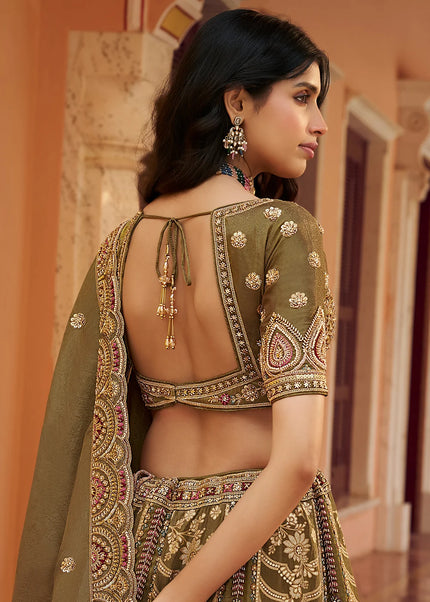 Green Embroidered Lehenga Choli